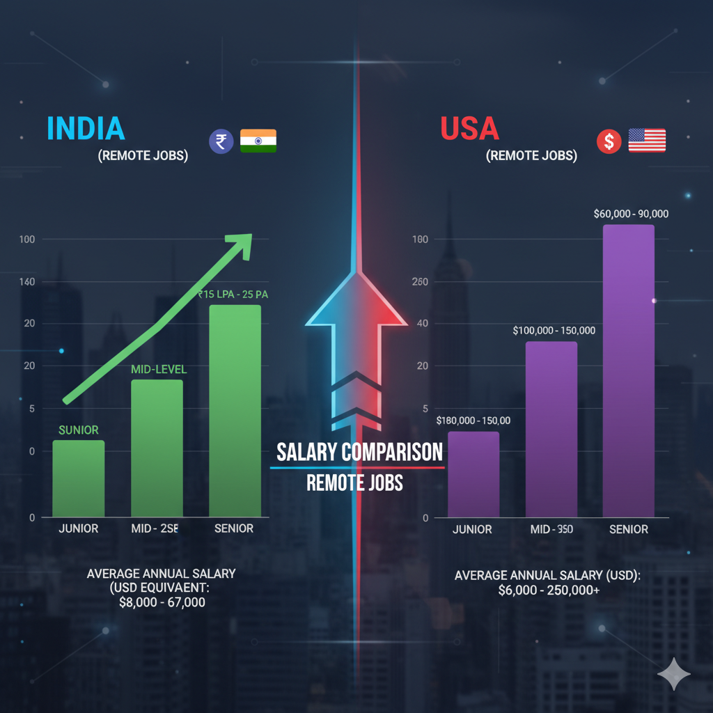 Salary Comparison: Remote Jobs in India vs. USA