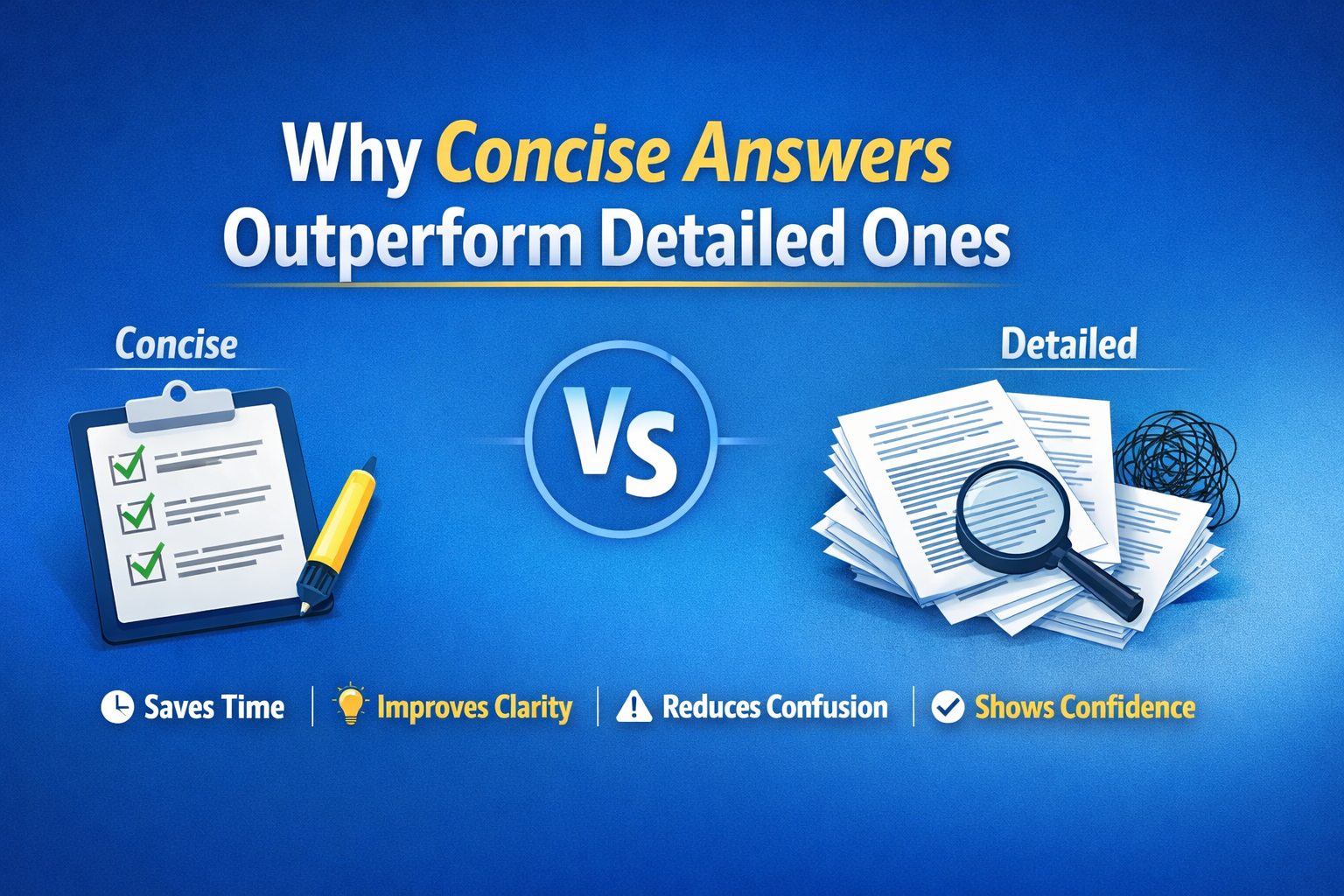 Why concise answers outperform detailed ones