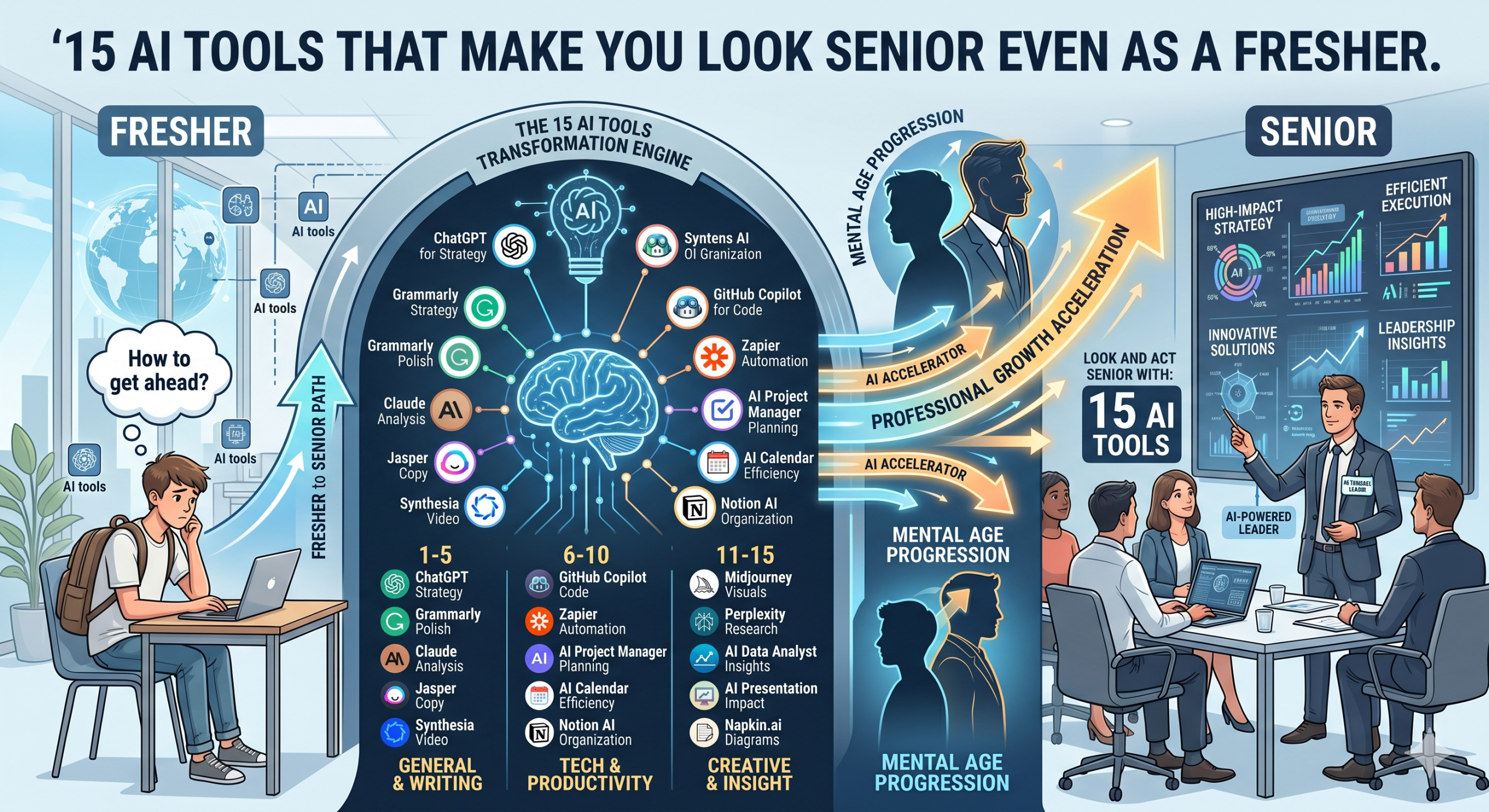 15 AI Tools That Make You Look Senior Even as a Fresher