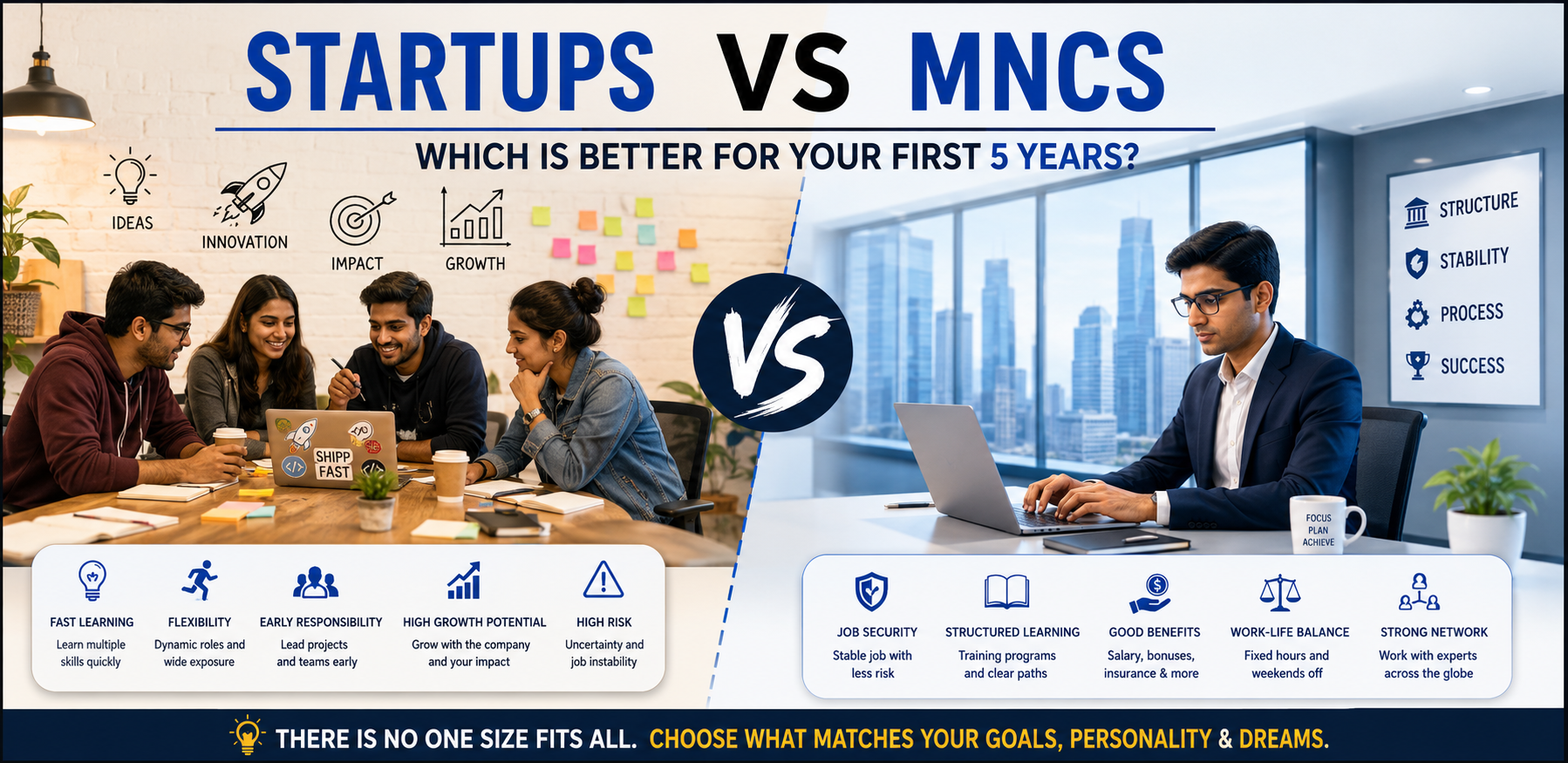 Startups vs MNCs: Which Is Better for Your First 5 Years?