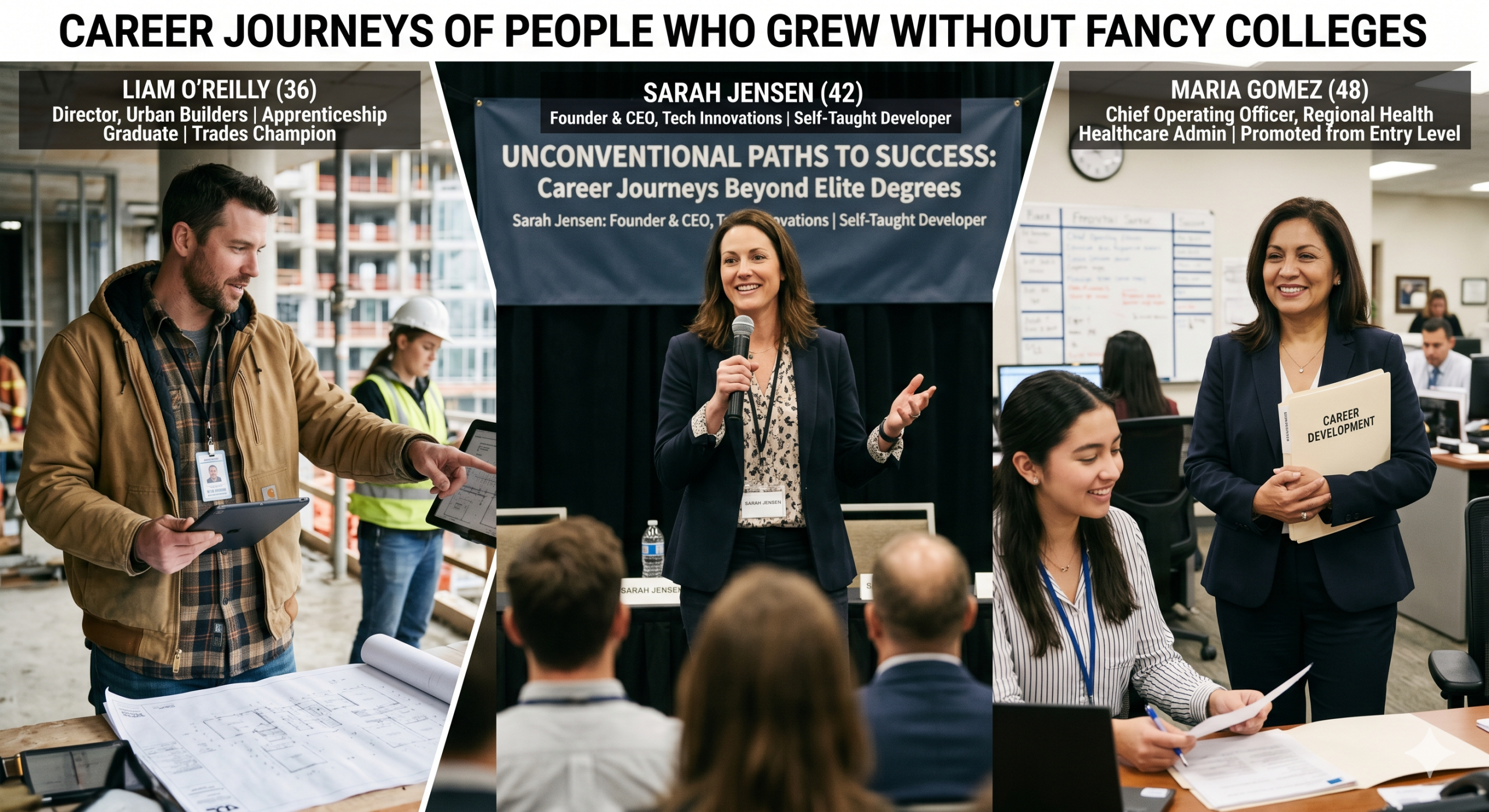 Career Journeys of People Who Grew Without Fancy Colleges