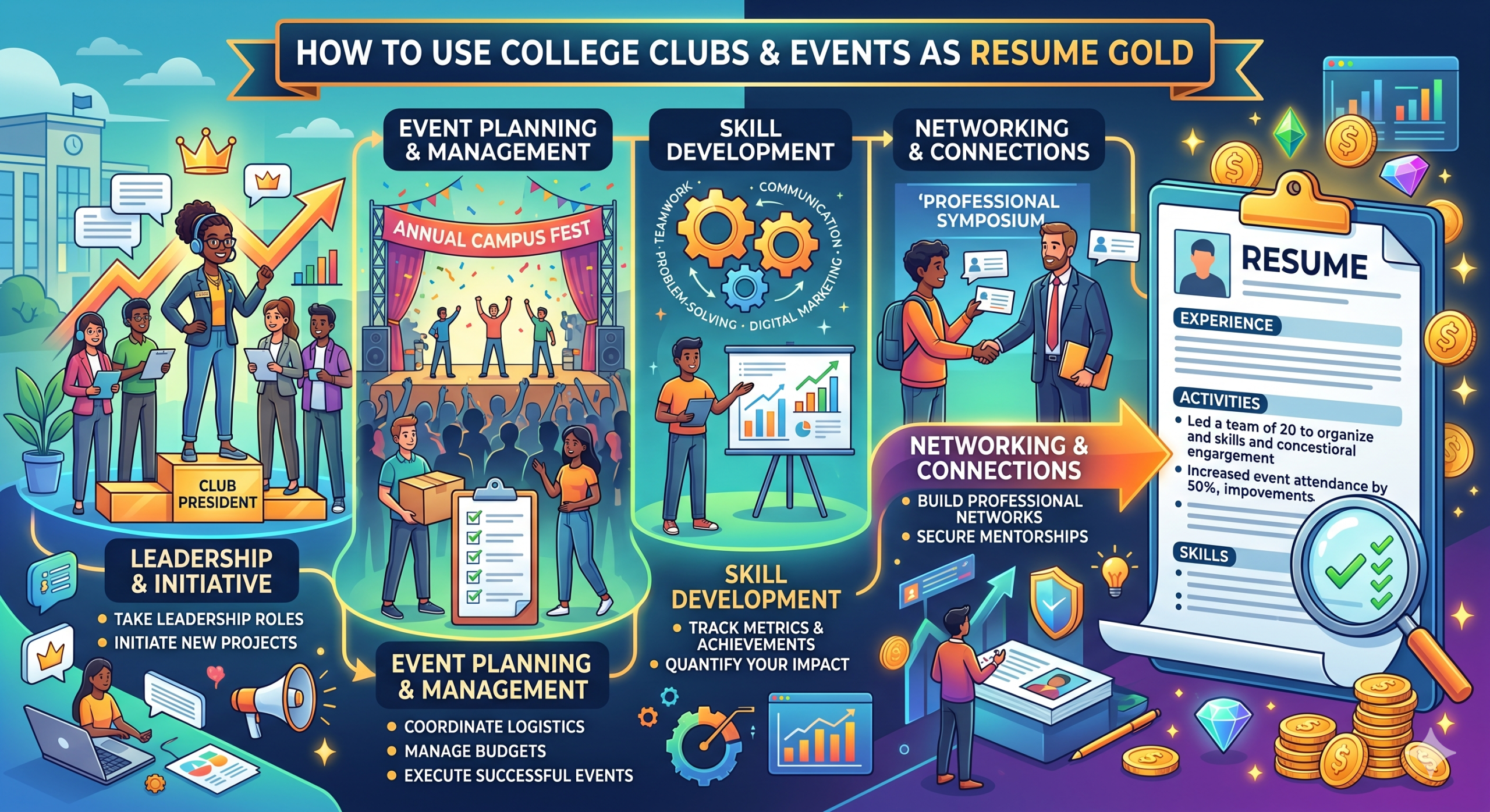 How to Use College Clubs and Events as Resume Gold