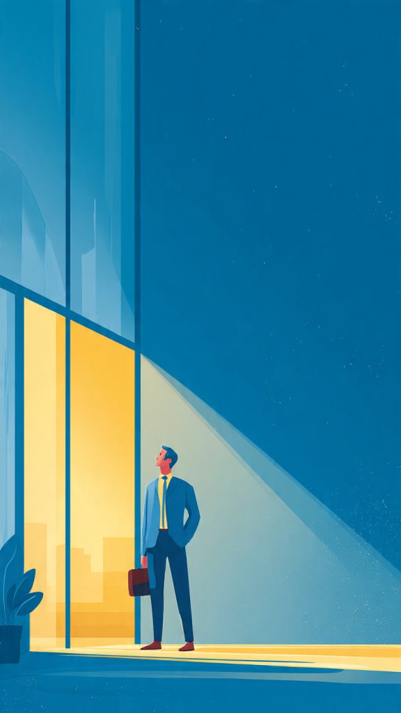 Handle Being Rejected for an Internal Promotion
Animated illustration of a professional employee standing confidently in a modern office after being rejected for an internal promotion. Sunlight streams through large windows, creating a hopeful atmosphere. The employee looks determined and optimistic while facing a bright doorway symbolizing future career opportunities and personal growth. The image conveys resilience, professionalism, and motivation to keep progressing despite setbacks.