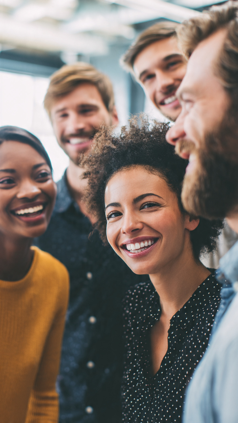 Retain Top Talent
A professional workplace scene showing a diverse group of employees smiling and interacting positively with one another in a bright office environment. The team appears engaged, supportive, and connected, symbolizing employee satisfaction, recognition, and long-term commitment. The image represents the concept of retaining top talent through a positive workplace culture, strong relationships, and employee appreciation rather than financial incentives alone.