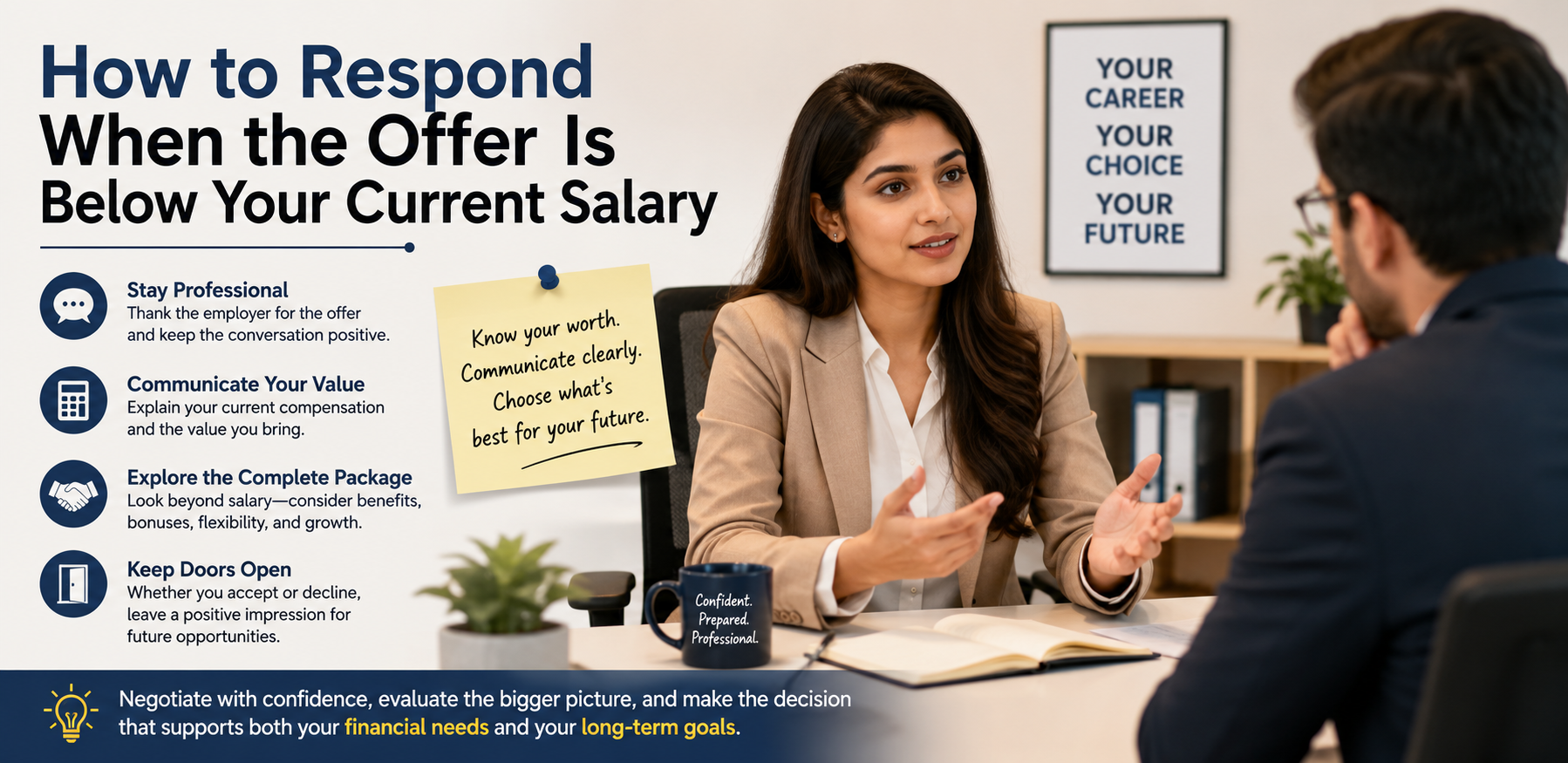 How to Respond When the Offer Is Below Your Current Salary