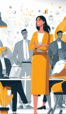 {"prompt": "A professional, modern wide banner illustration (1600×778) for a blog post titled 'Signs You Are in the Right Career but the Wrong Company.' Show a talented professional confidently performing meaningful work while looking unhappy in a dull, restrictive office environment. Around them, coworkers appear disengaged, rigid management is suggested in the background, and the office atmosphere feels cold and uninspiring. In contrast, subtle visual elements around the main character—such as glowing ideas, growth icons, and career-related symbols—represent that they are in the right profession despite being in the wrong workplace. Clean corporate style, vibrant but balanced colors, realistic digital illustration, no text, no tips, no logos, suitable as a website featured image."}