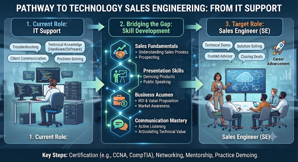 How to Enter Technology Sales Engineering Roles From IT Support