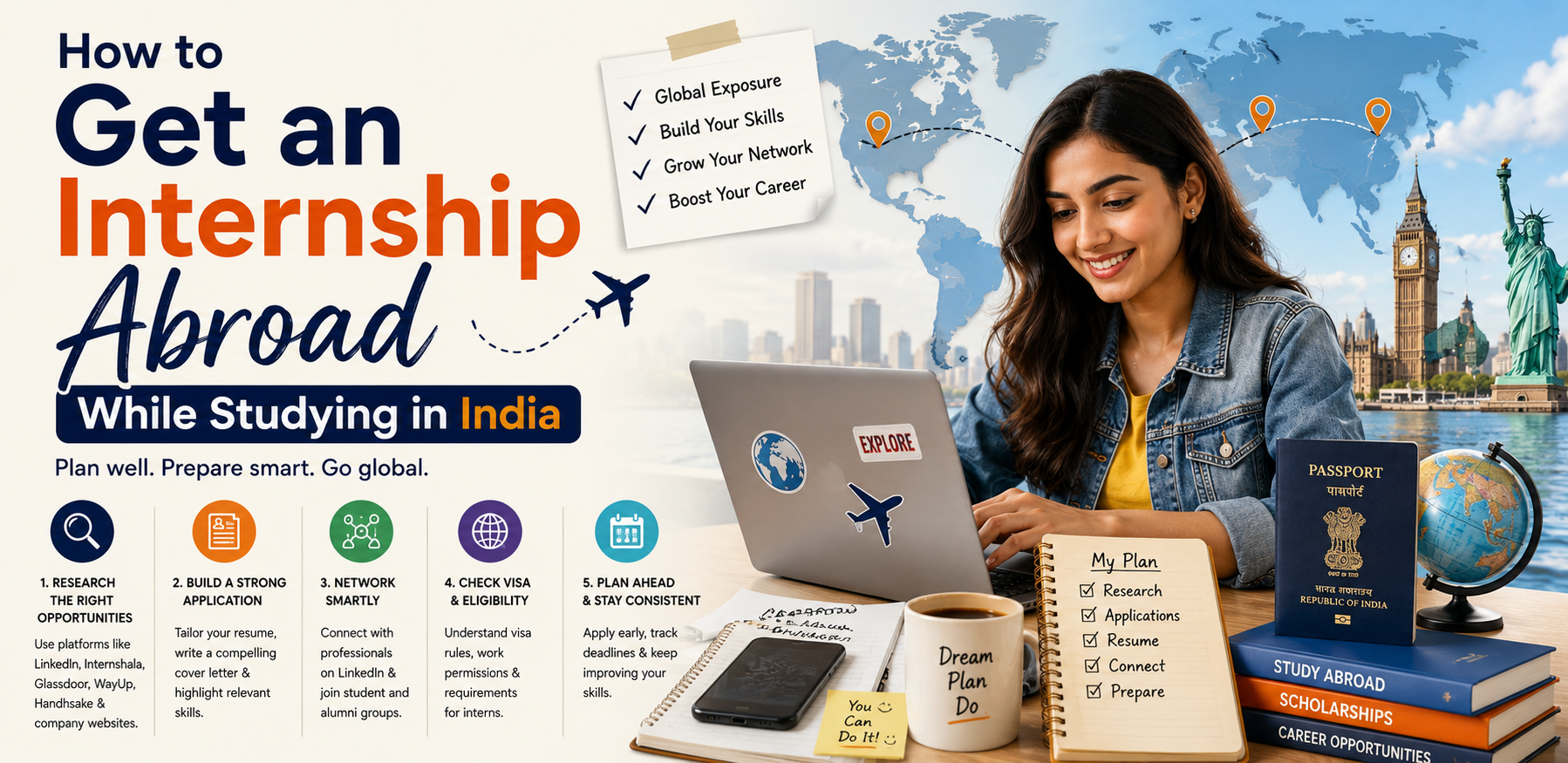 How to Get an Internship Abroad While Studying in India