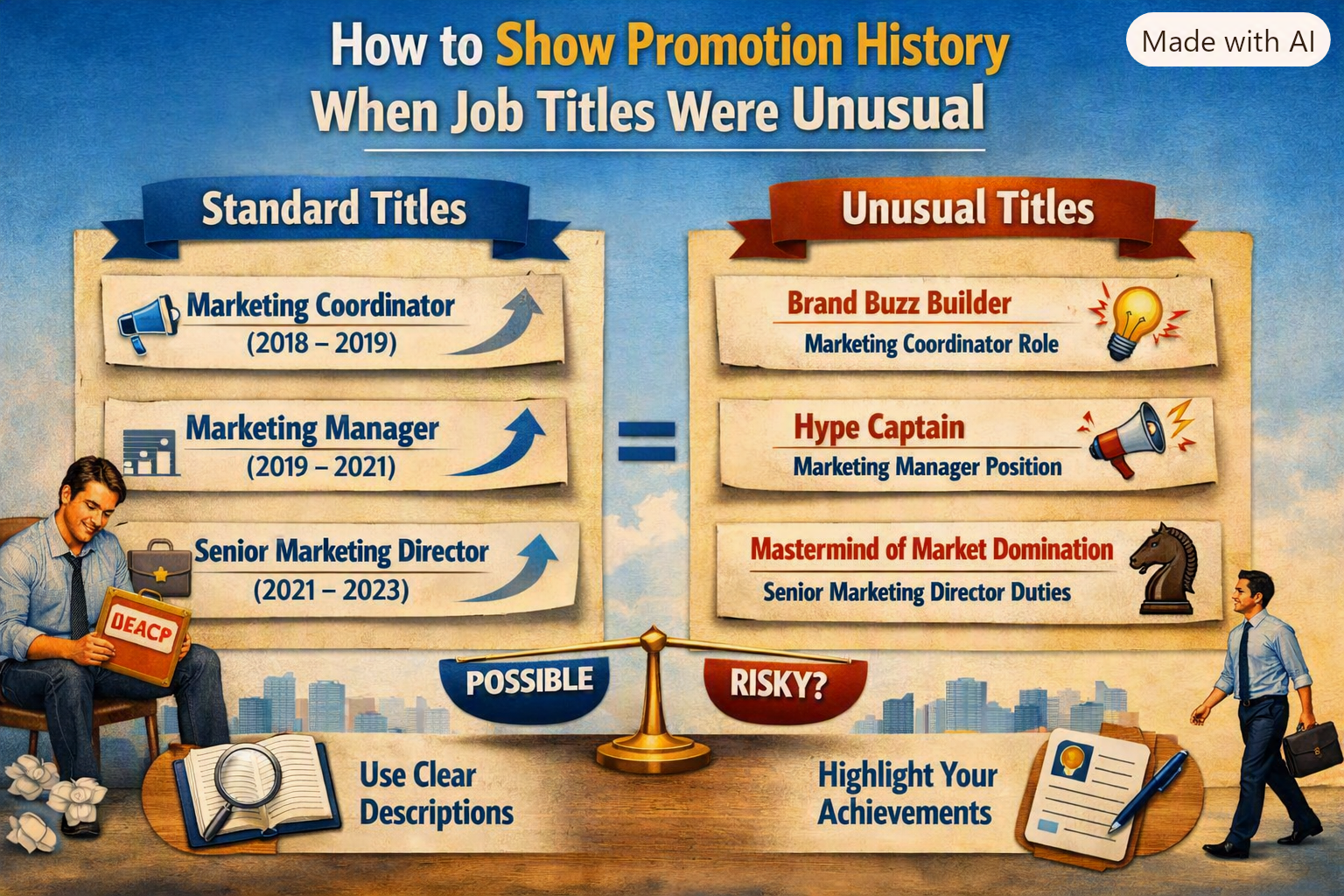 How to Show Promotion History when Job Title were Unusual