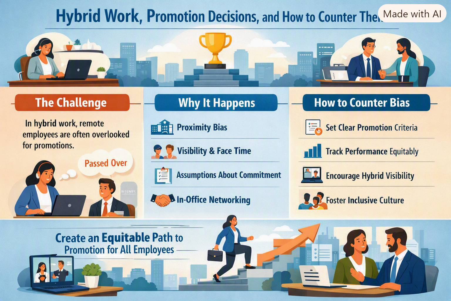 Hybrid Work, Promotion Decisions, and How to Counter Them