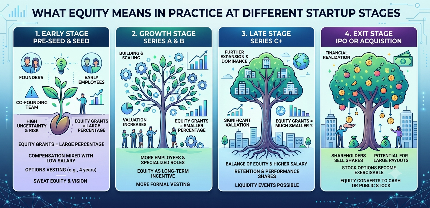 What Equity Means in Practice at Different Startup Stages