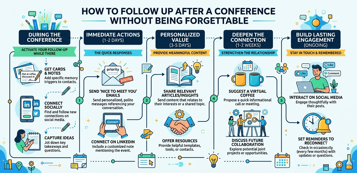 How to Follow Up After a Conference Without Being Forgettable