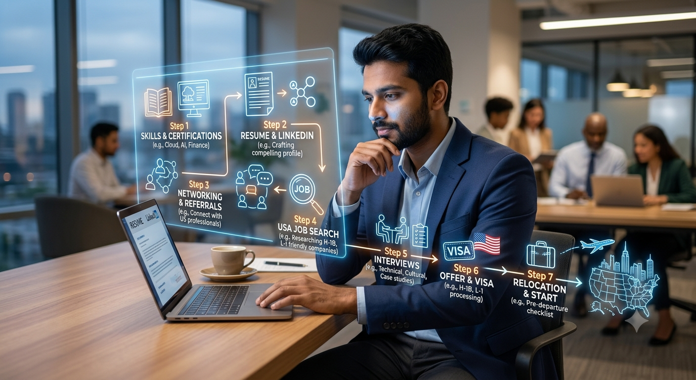 How Indian Professionals Can Get a Job in the USA: Step-by-Step Roadmap Essay