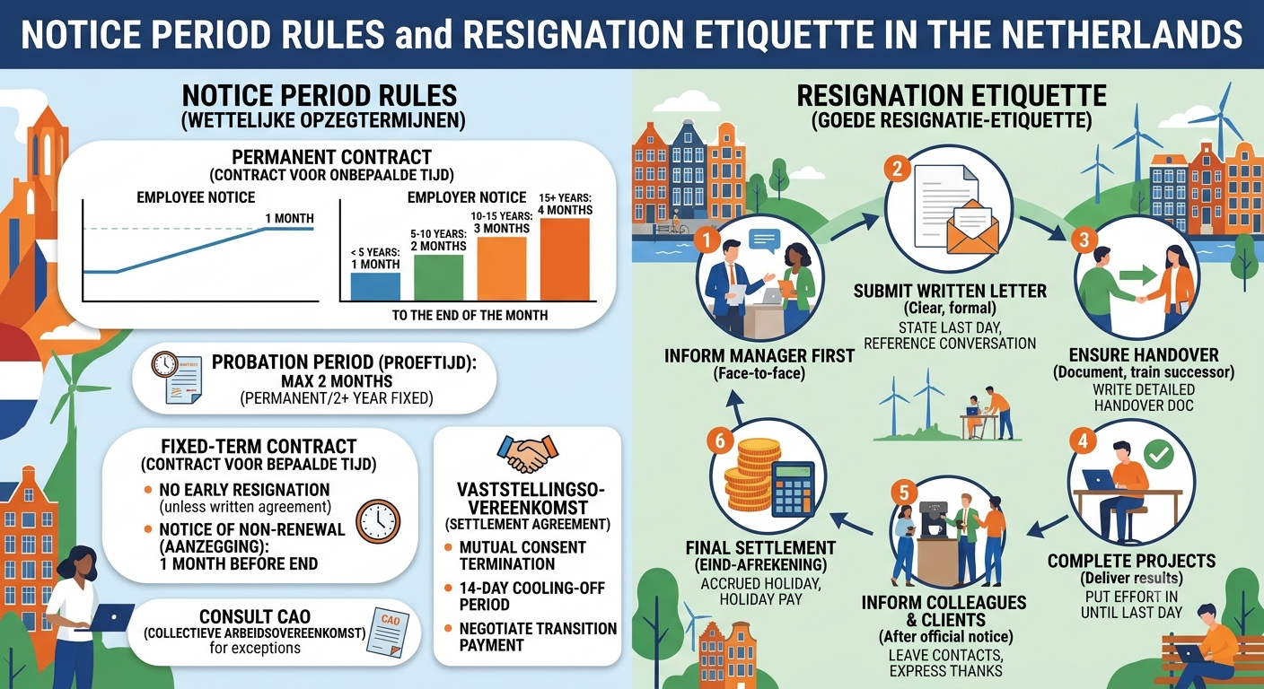 Notice Period Rules and Resignation Etiquette in the Netherlands